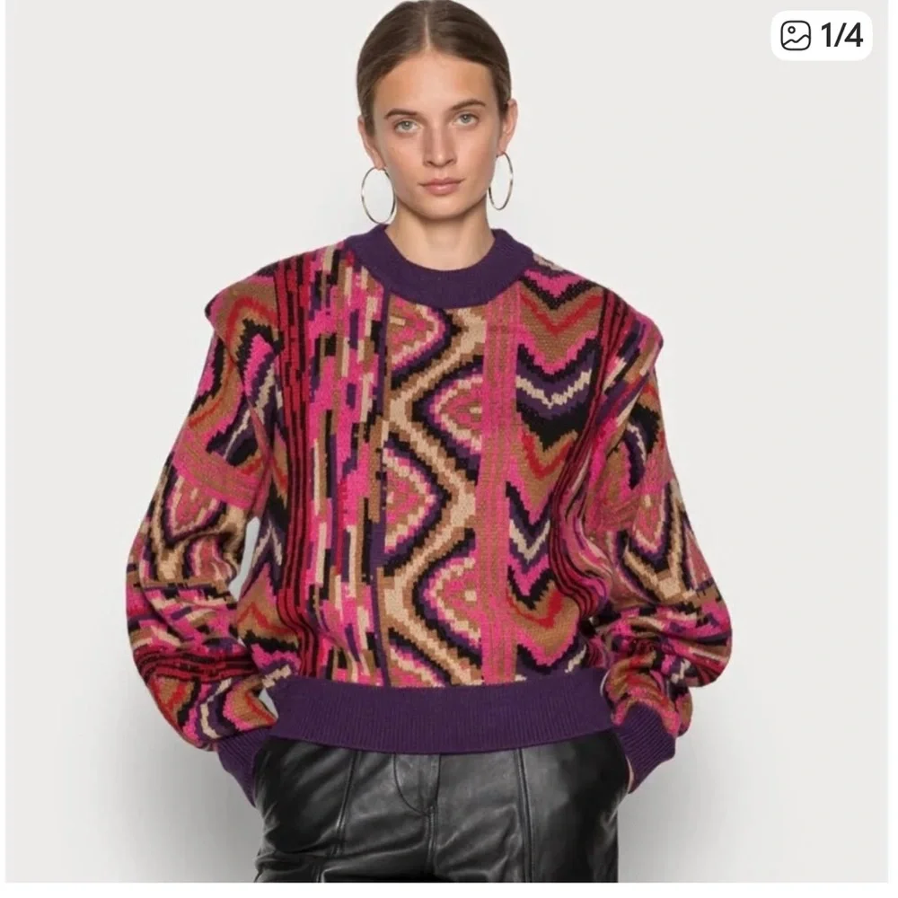 Farm Rio Colorful Geometric Sweater - Picture 1 of 4